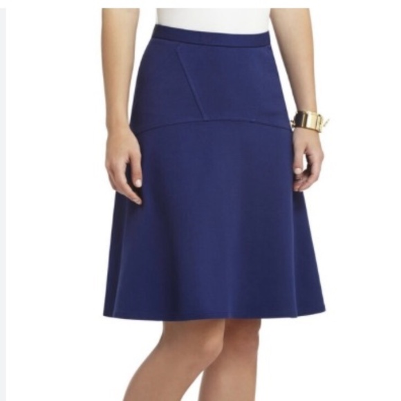 NWT BCBG Max Azria Blue Jersey Knit A-Line Camber Skirt Sz. - Picture 1 of 9